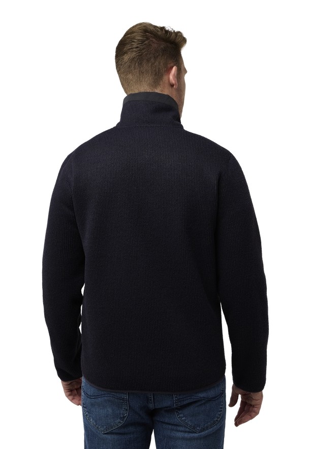 Navy Men Jack Wolfskin Kaminfeuer Fleece Jackets | 79492026