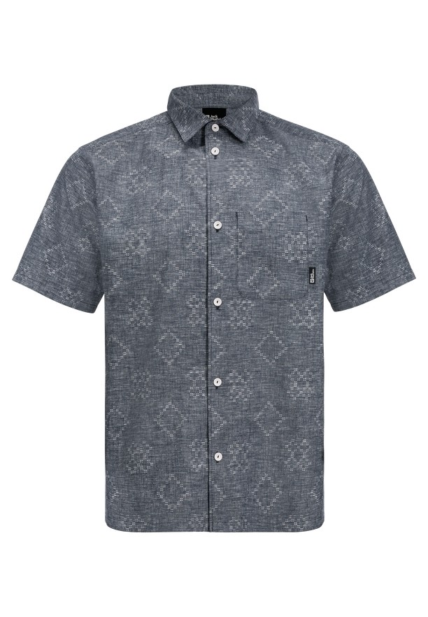 Navy Men Jack Wolfskin Karana Shirts | 29765932