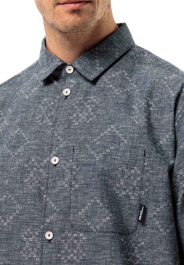 Navy Men Jack Wolfskin Karana Shirts | 29765932