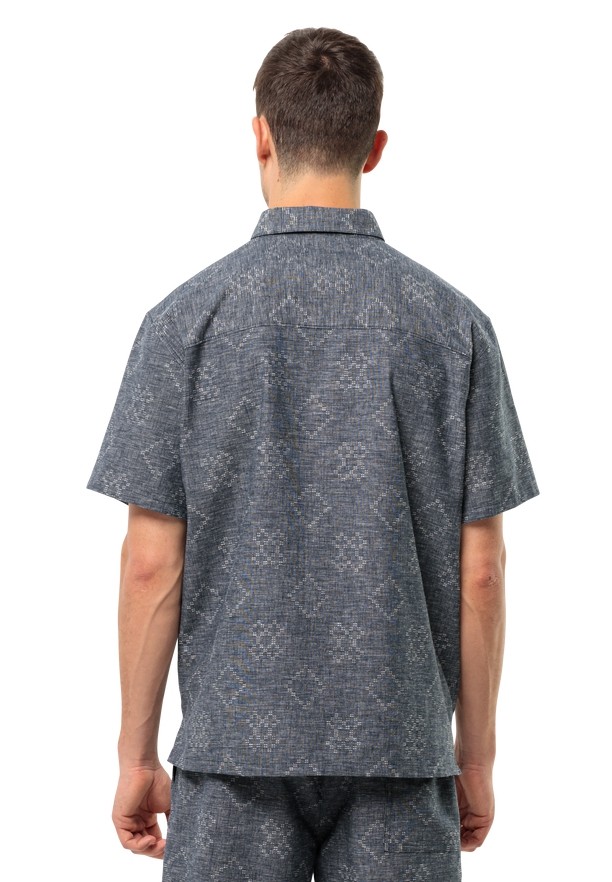 Navy Men Jack Wolfskin Karana Shirts | 29765932