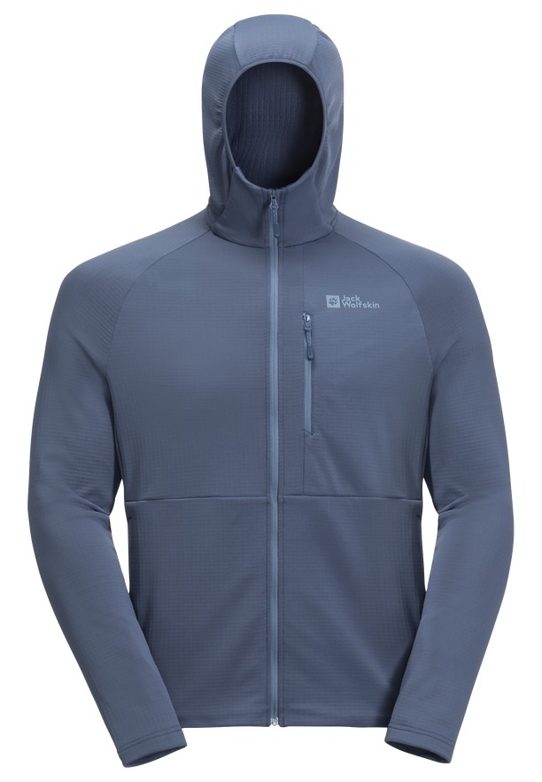 Navy Men Jack Wolfskin Kolbenberg Hooded Fz Fleece Jackets | 48805116