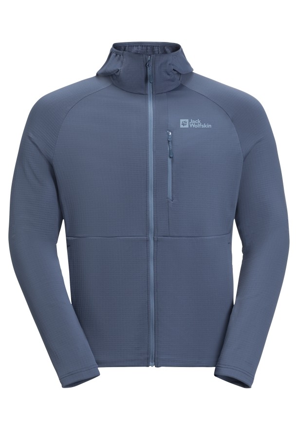 Navy Men Jack Wolfskin Kolbenberg Hooded Fz Fleece Jackets | 48805116