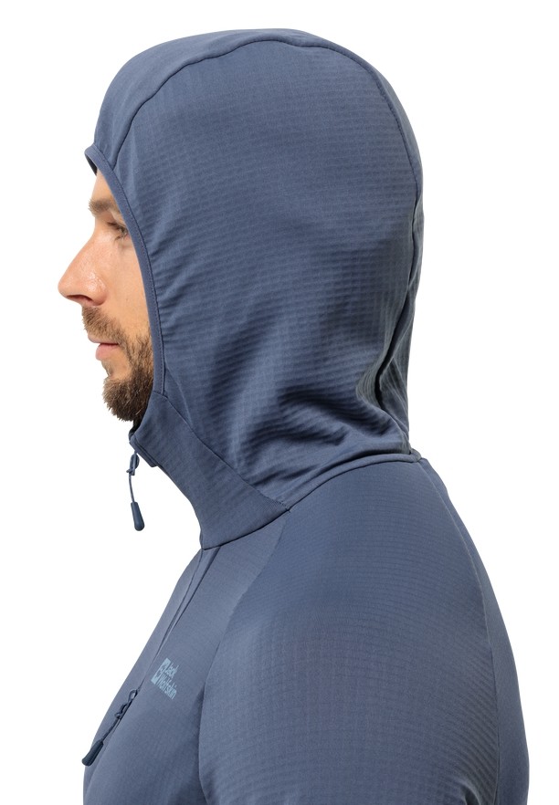 Navy Men Jack Wolfskin Kolbenberg Hooded Fz Fleece Jackets | 48805116