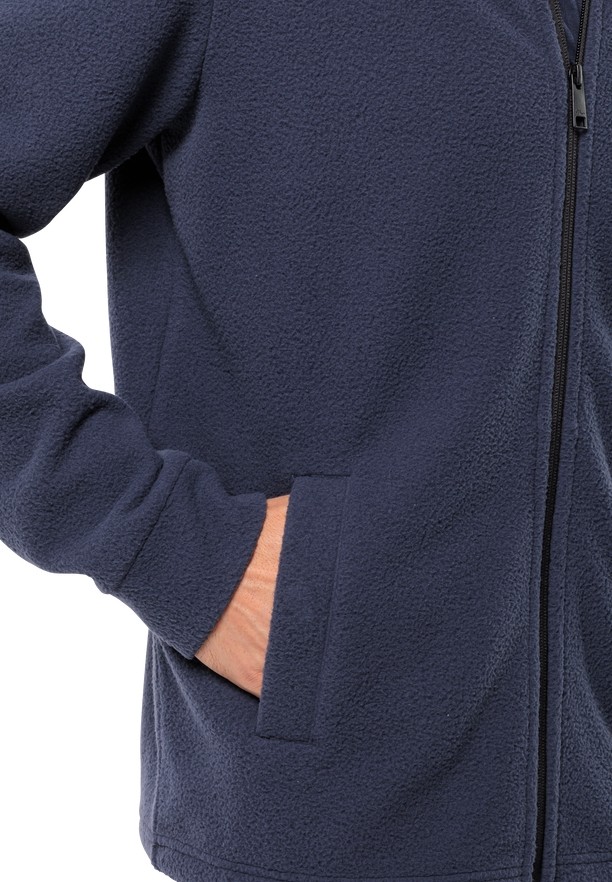 Navy Men Jack Wolfskin Light Curl Fleece Jackets | 28539925