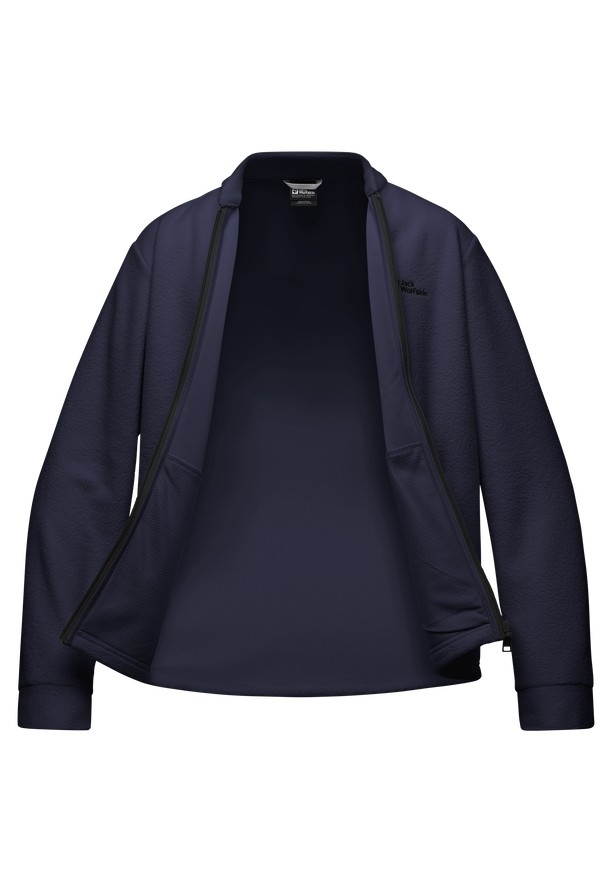 Navy Men Jack Wolfskin Light Curl Fleece Jackets | 28539925
