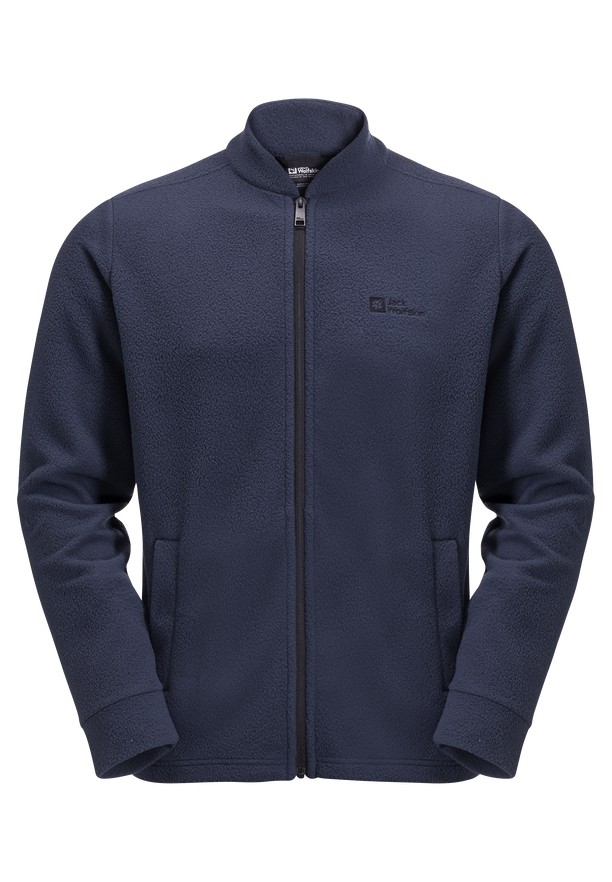 Navy Men Jack Wolfskin Light Curl Fleece Jackets | 28539925