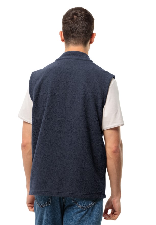 Navy Men Jack Wolfskin Light Curl Vest | 16681090
