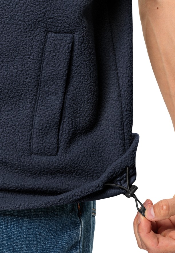 Navy Men Jack Wolfskin Light Curl Vest | 16681090
