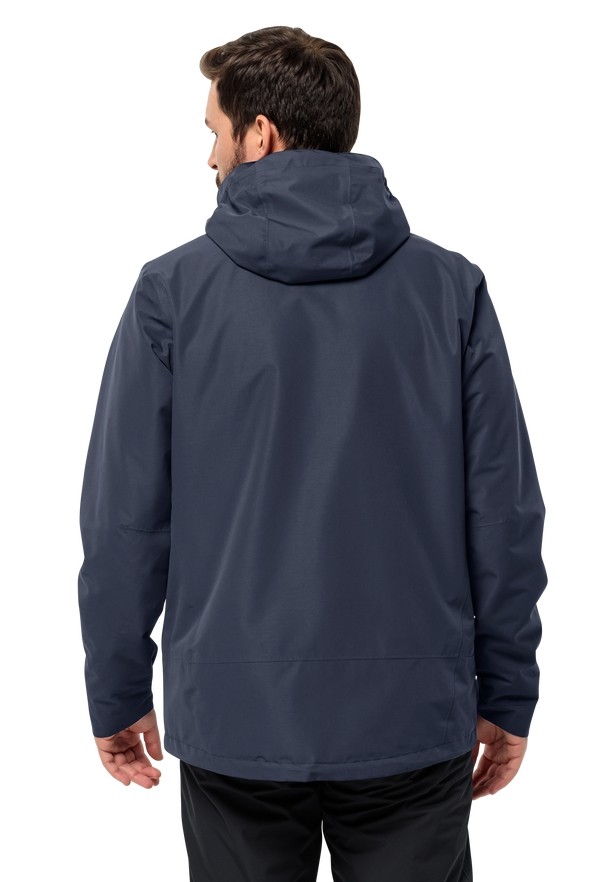 Navy Men Jack Wolfskin Luntal 3in1 Jackets | 22972883