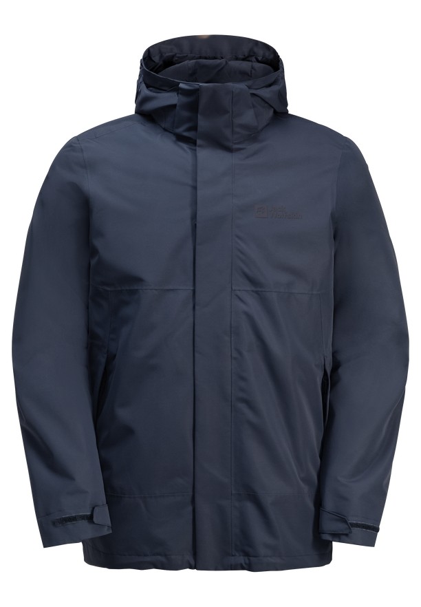 Navy Men Jack Wolfskin Luntal 3in1 Jackets | 22972883