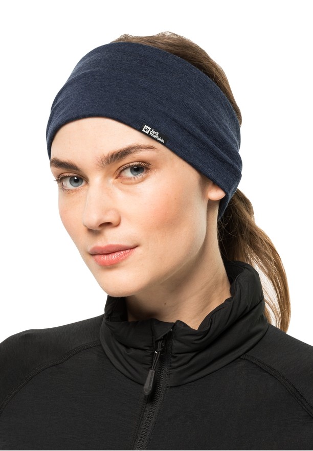 Navy Men Jack Wolfskin Merino Headband | 29787978