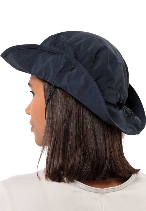 Navy Men Jack Wolfskin Mesh Bucket Hats | 27403857