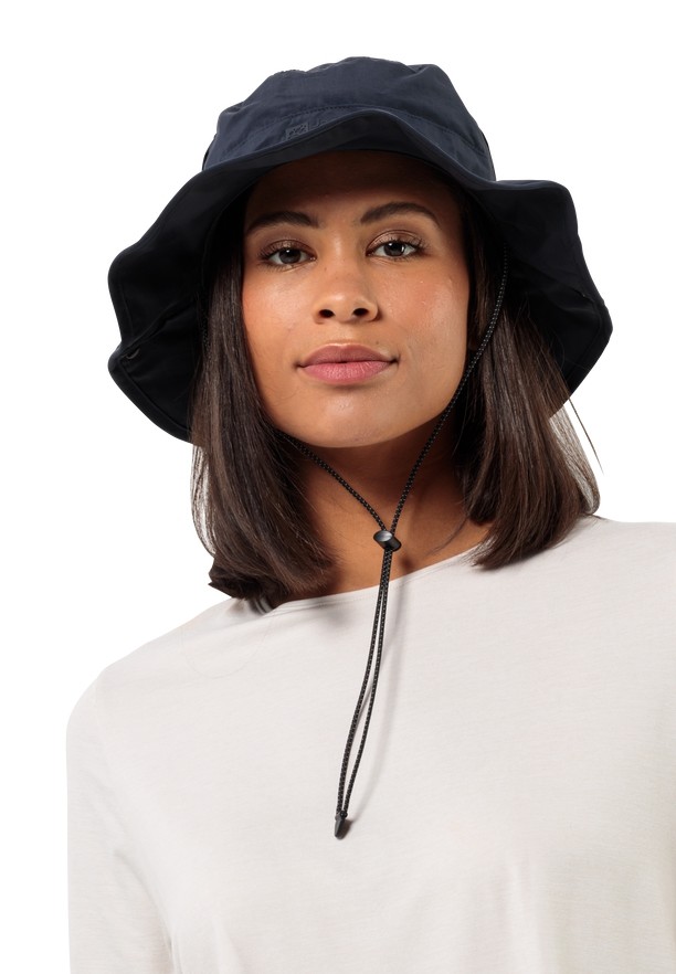 Navy Men Jack Wolfskin Mesh Bucket Hats | 27403857