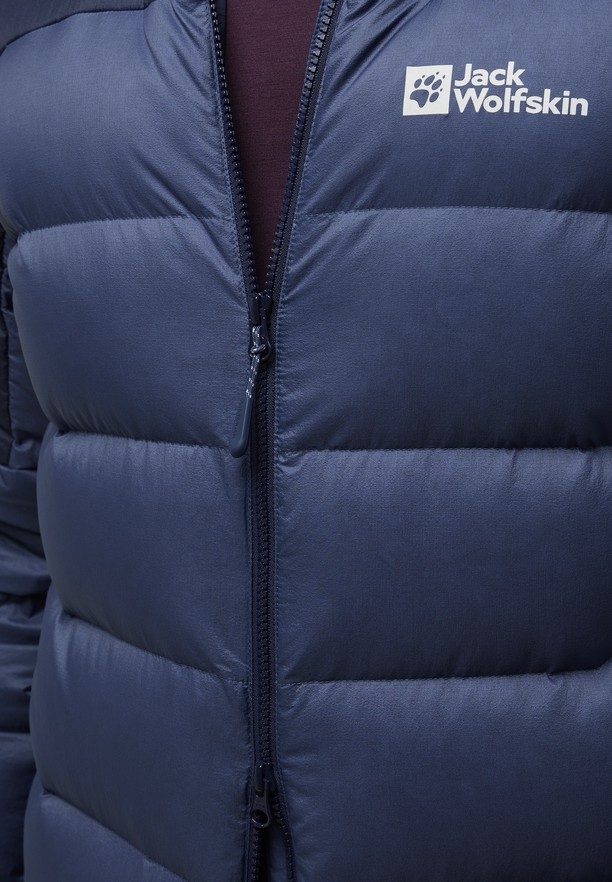 Navy Men Jack Wolfskin Nebelhorn Hoody Down Jackets | 76764699