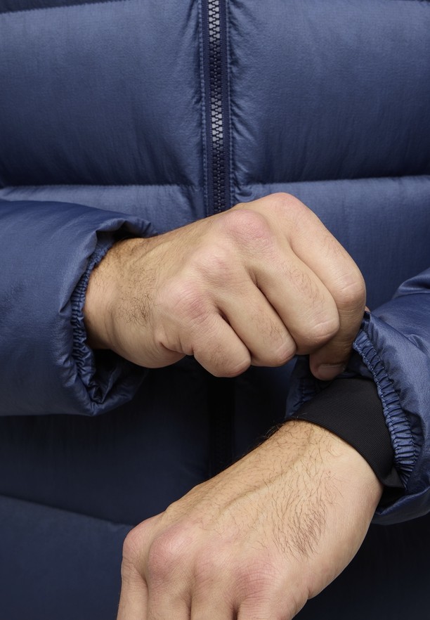 Navy Men Jack Wolfskin Nebelhorn Hoody Down Jackets | 76764699