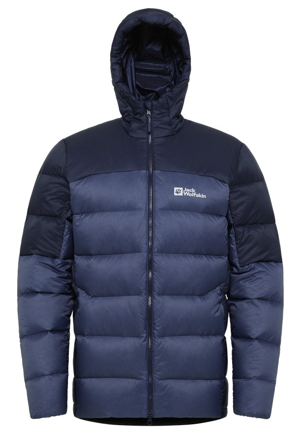 Navy Men Jack Wolfskin Nebelhorn Hoody Down Jackets | 76764699