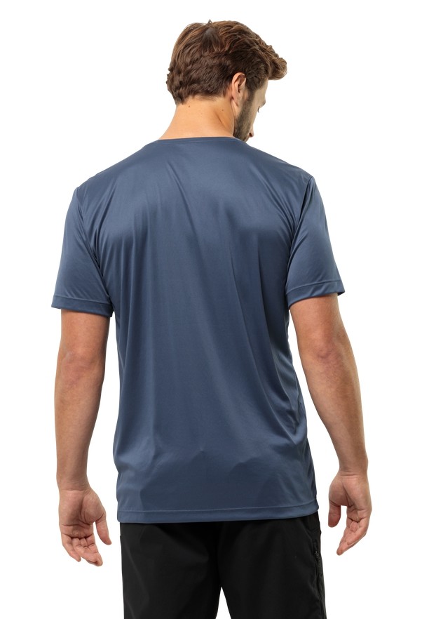 Navy Men Jack Wolfskin Peak Graphic T Shirts | 77575132