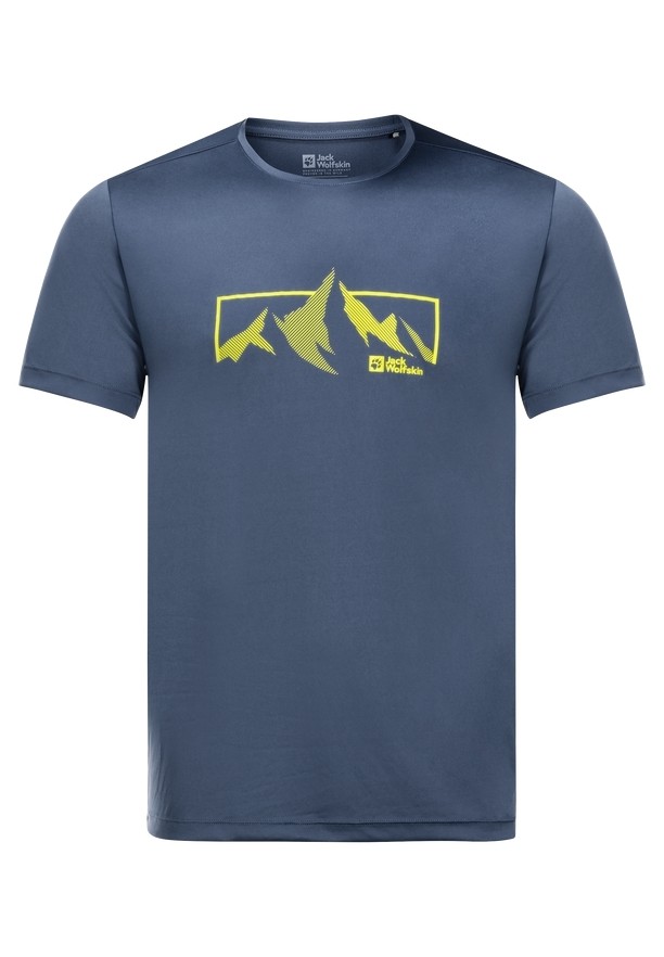 Navy Men Jack Wolfskin Peak Graphic T Shirts | 77575132
