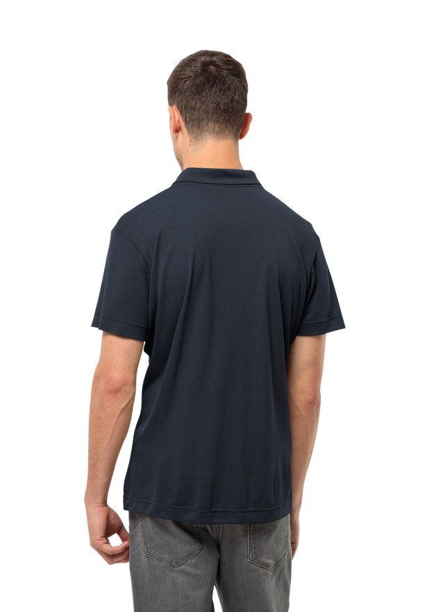 Navy Men Jack Wolfskin Pikeh Polo Shirts | 94950739