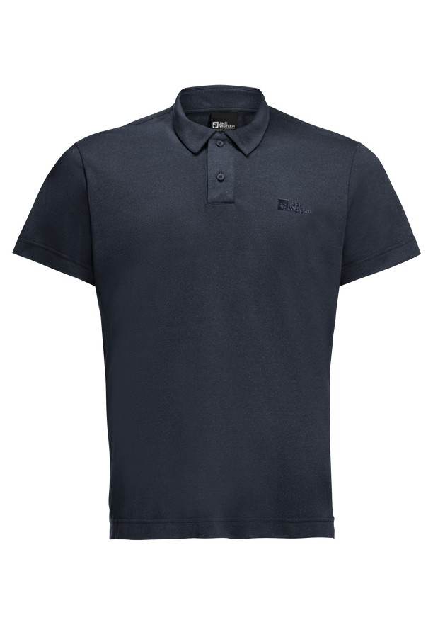 Navy Men Jack Wolfskin Pikeh Polo Shirts | 94950739