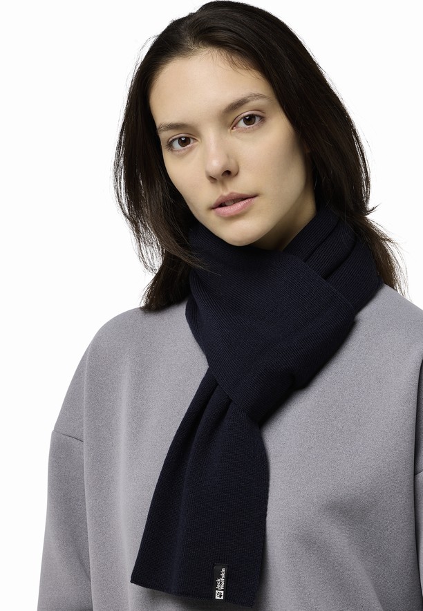 Navy Men Jack Wolfskin Rib Scarf | 21596933