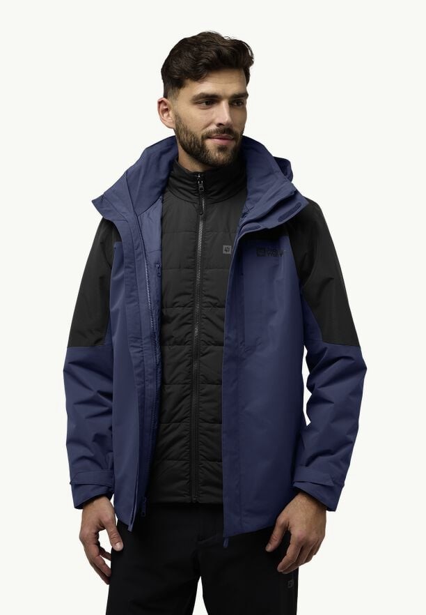 Navy Men Jack Wolfskin Romberg 3in1 Jackets | 46809384