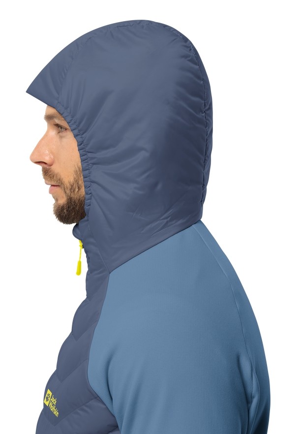 Navy Men Jack Wolfskin Routeburn Pro Hybrid Jackets | 30119598
