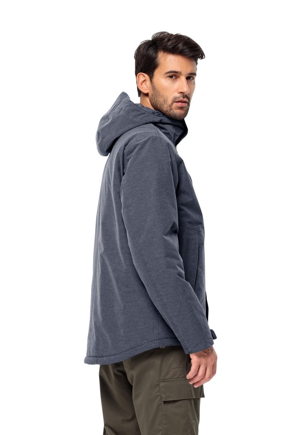 Navy Men Jack Wolfskin Snowy Park Winter Jackets | 53474817