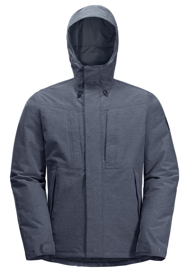 Navy Men Jack Wolfskin Snowy Park Winter Jackets | 53474817