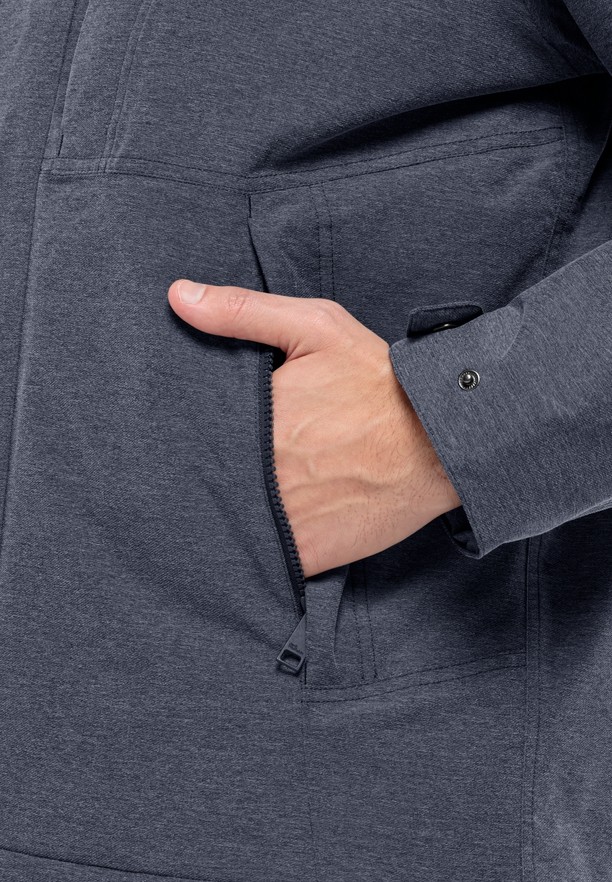 Navy Men Jack Wolfskin Snowy Park Winter Jackets | 53474817