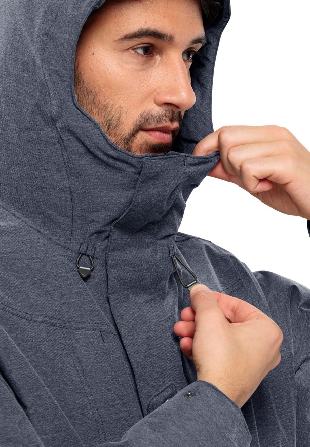 Navy Men Jack Wolfskin Snowy Park Winter Jackets | 53474817
