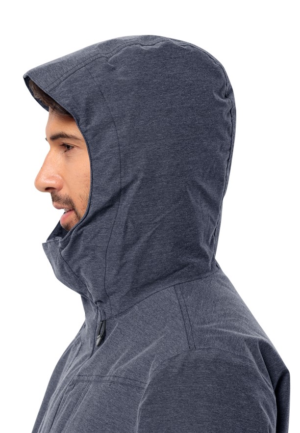 Navy Men Jack Wolfskin Snowy Park Winter Jackets | 53474817