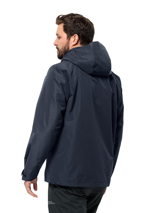 Navy Men Jack Wolfskin Taubenberg 3in1 Jackets | 66302118