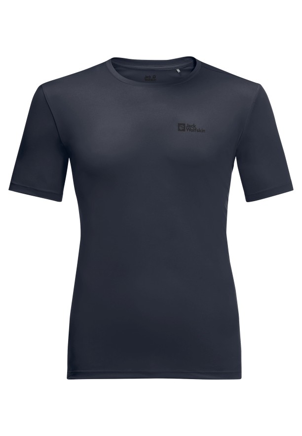 Navy Men Jack Wolfskin Tech T Shirts | 54104363