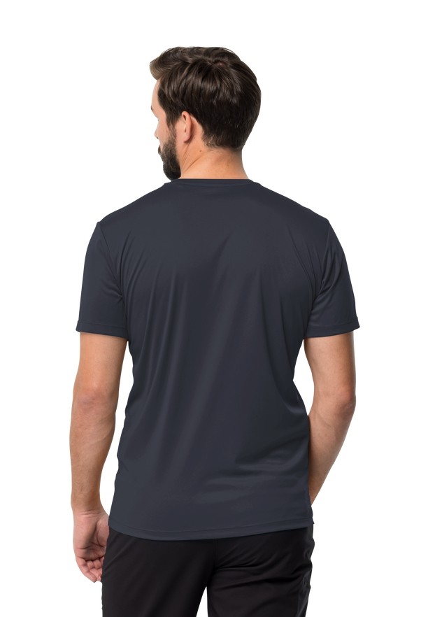 Navy Men Jack Wolfskin Tech T Shirts | 54104363
