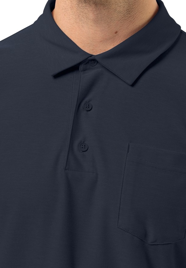 Navy Men Jack Wolfskin Terral Polo Shirts | 17959457