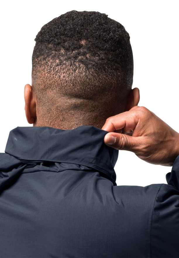 Navy Men Jack Wolfskin Textor Rain Jackets | 98339956