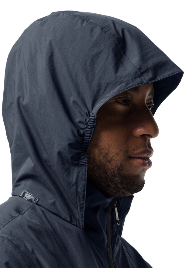 Navy Men Jack Wolfskin Textor Rain Jackets | 98339956