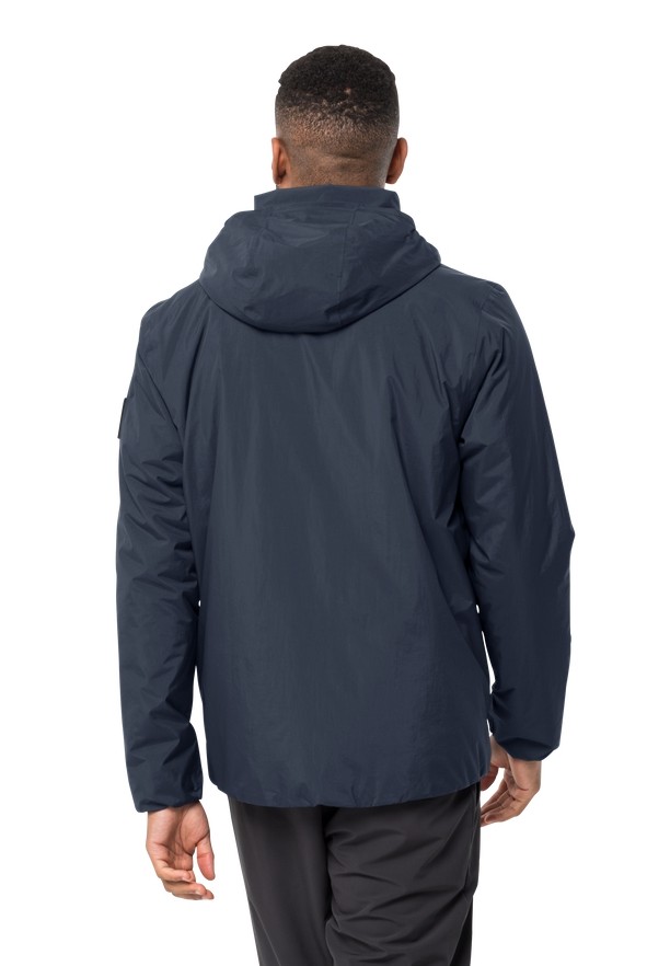 Navy Men Jack Wolfskin Textor Rain Jackets | 98339956