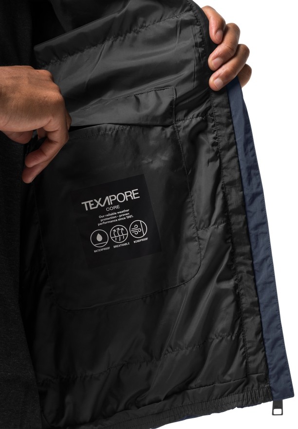 Navy Men Jack Wolfskin Textor Rain Jackets | 98339956