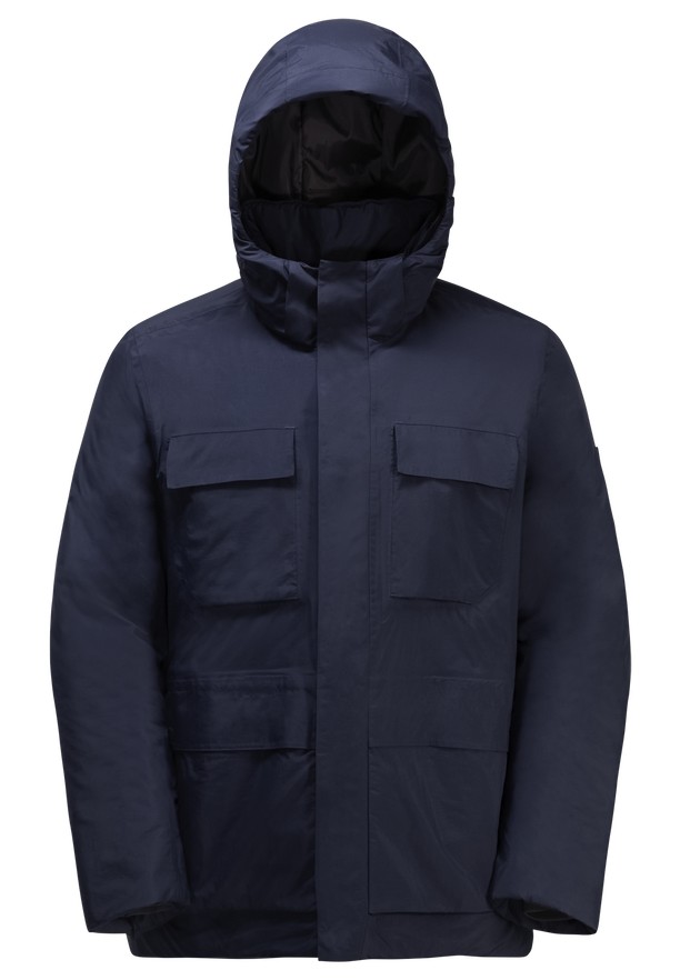 Navy Men Jack Wolfskin Textor Utility Winter Jackets | 64446669