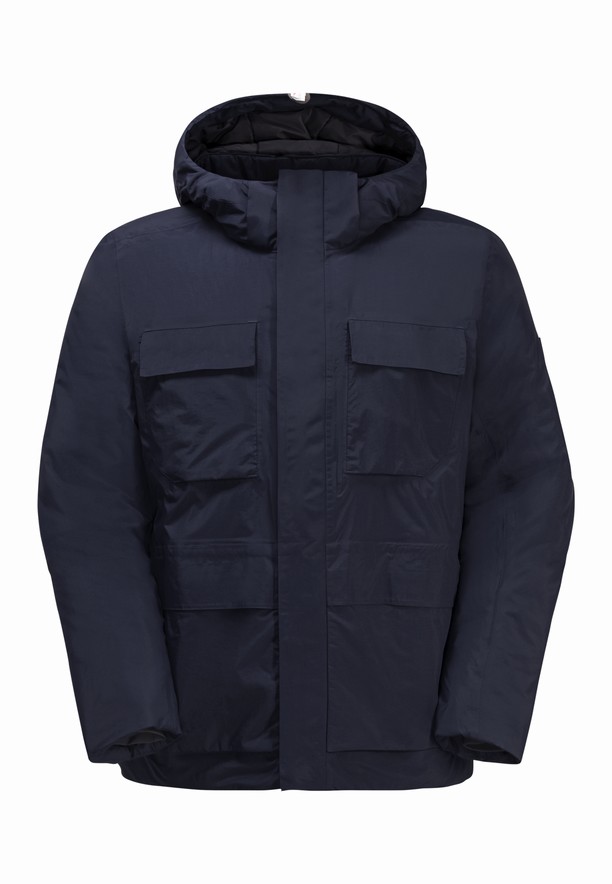 Navy Men Jack Wolfskin Textor Utility Winter Jackets | 64446669