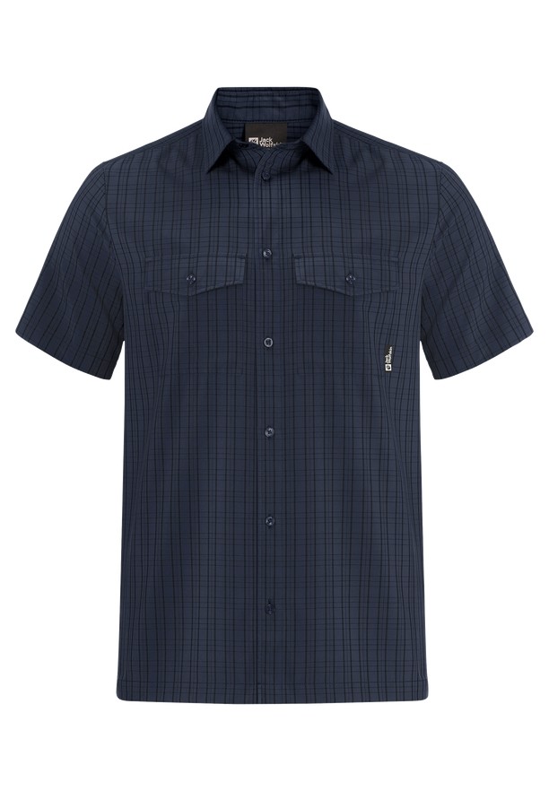 Navy Men Jack Wolfskin Thompson Shirts | 62886645