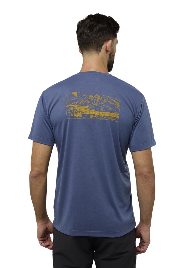Navy Men Jack Wolfskin Vonnan Graphic T Shirts | 13314083