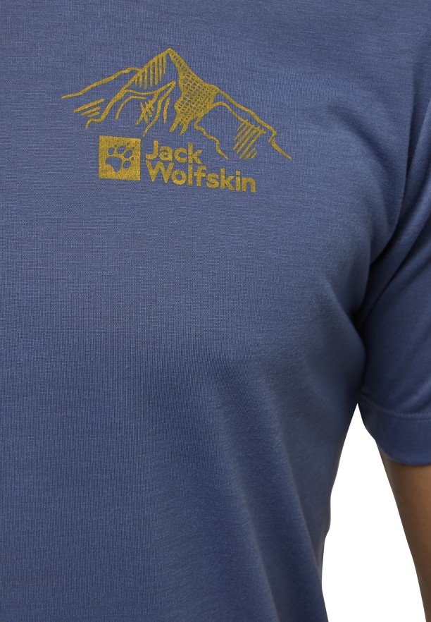 Navy Men Jack Wolfskin Vonnan Graphic T Shirts | 13314083