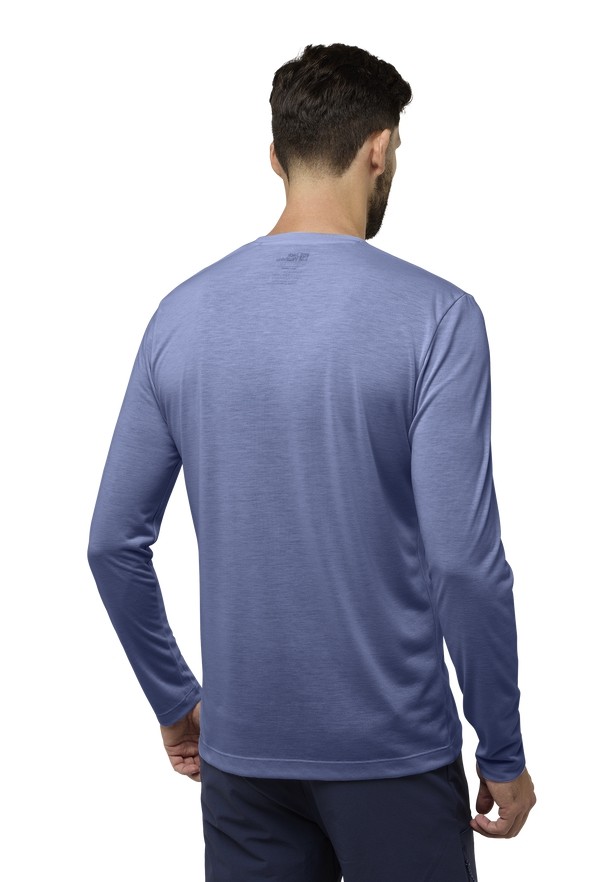 Navy Men Jack Wolfskin Vonnan Ls T Shirts | 28092432