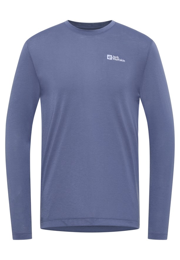 Navy Men Jack Wolfskin Vonnan Ls T Shirts | 28092432