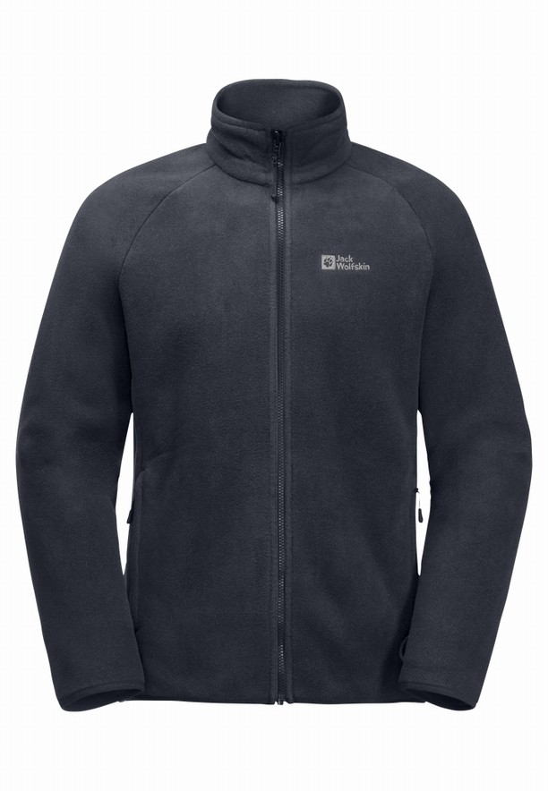 Navy Men Jack Wolfskin Waldsteig Fz Fleece Jackets | 64593558