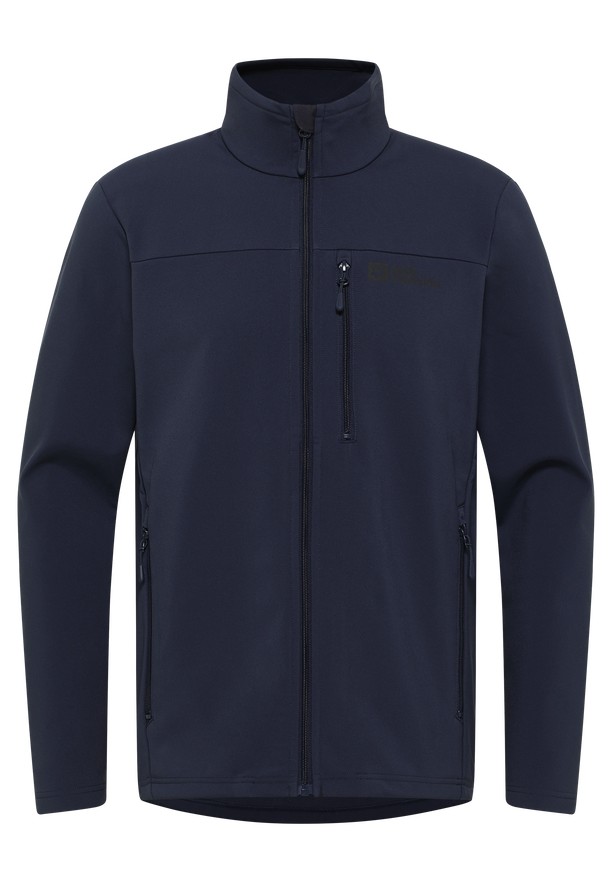 Navy Men Jack Wolfskin Whirlwind Softshell Jackets | 97041900