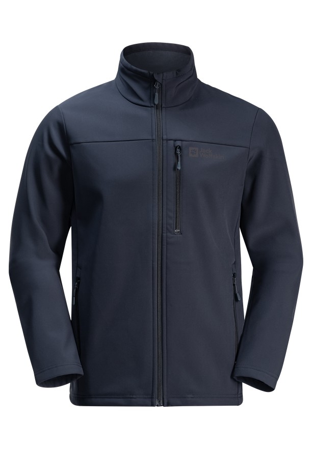 Navy Men Jack Wolfskin Whirlwind Softshell Jackets | 71729645